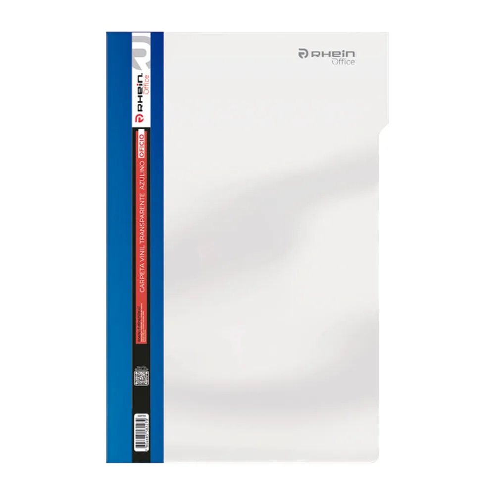 Carpeta Vinil Transparente Oficio Azulino Rhein