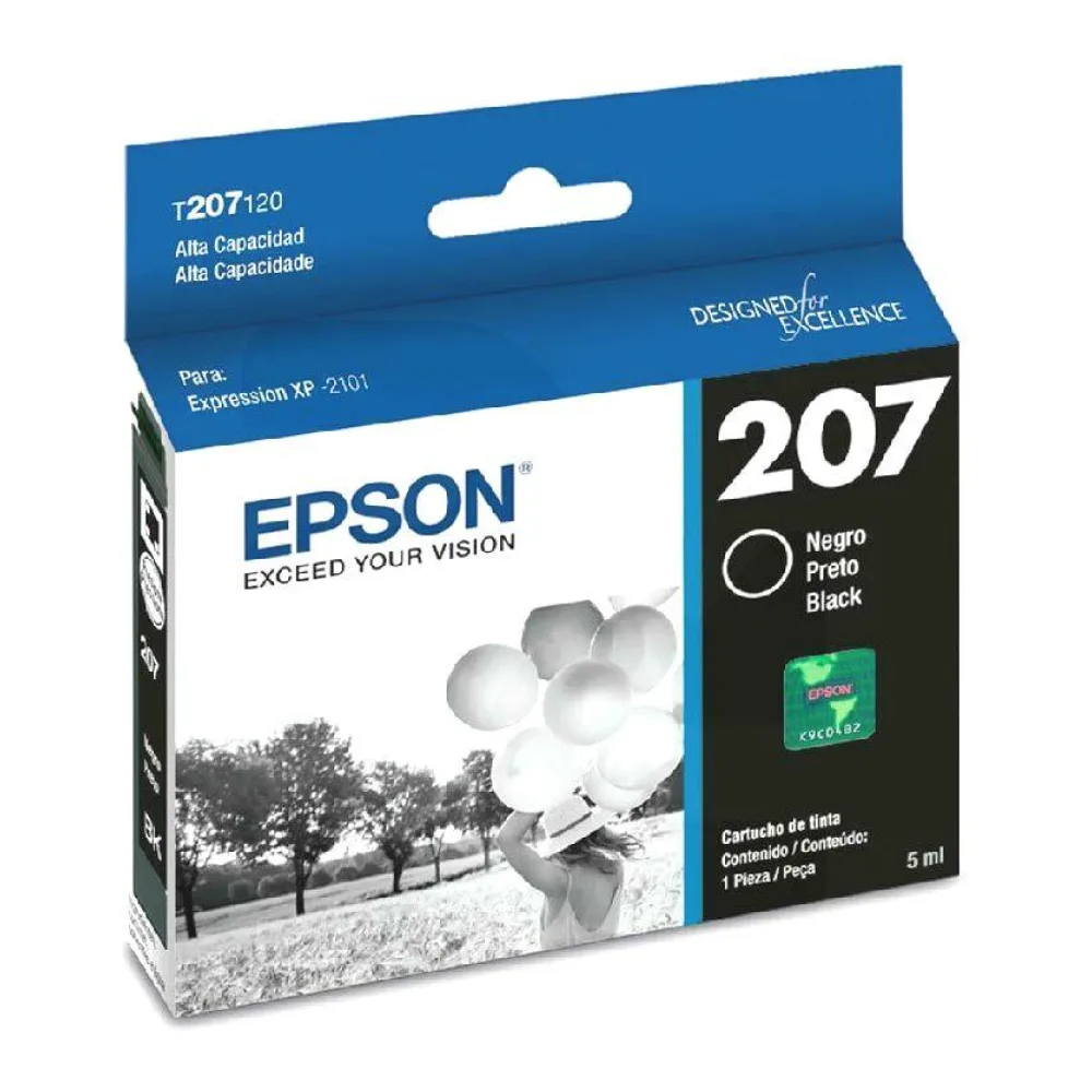 Cartucho de Tinta Original Epson T207 120-AL Negro Alta Capacidad