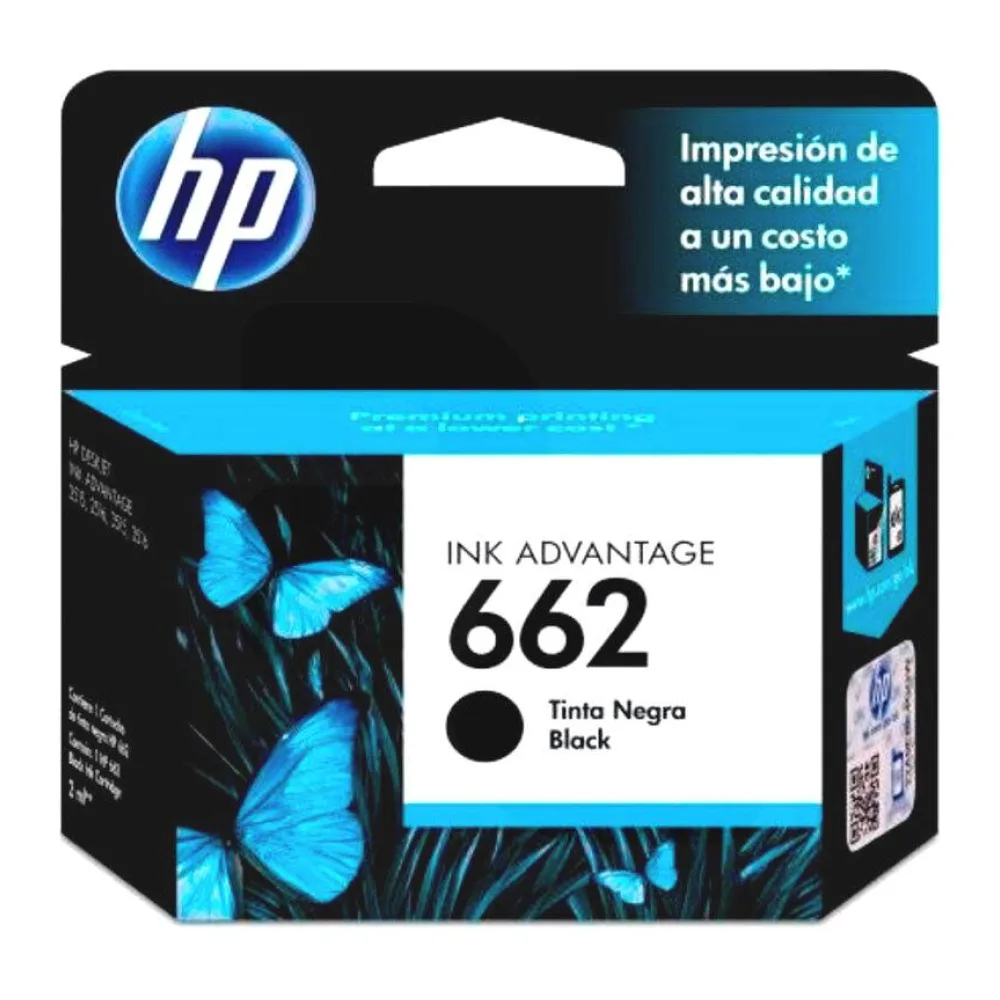 Cartucho de Tinta Original HP 662 Negro