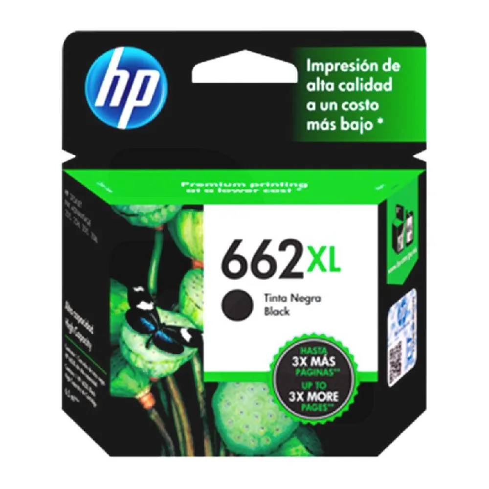 Cartucho de Tinta Original HP 662 Xl Negro