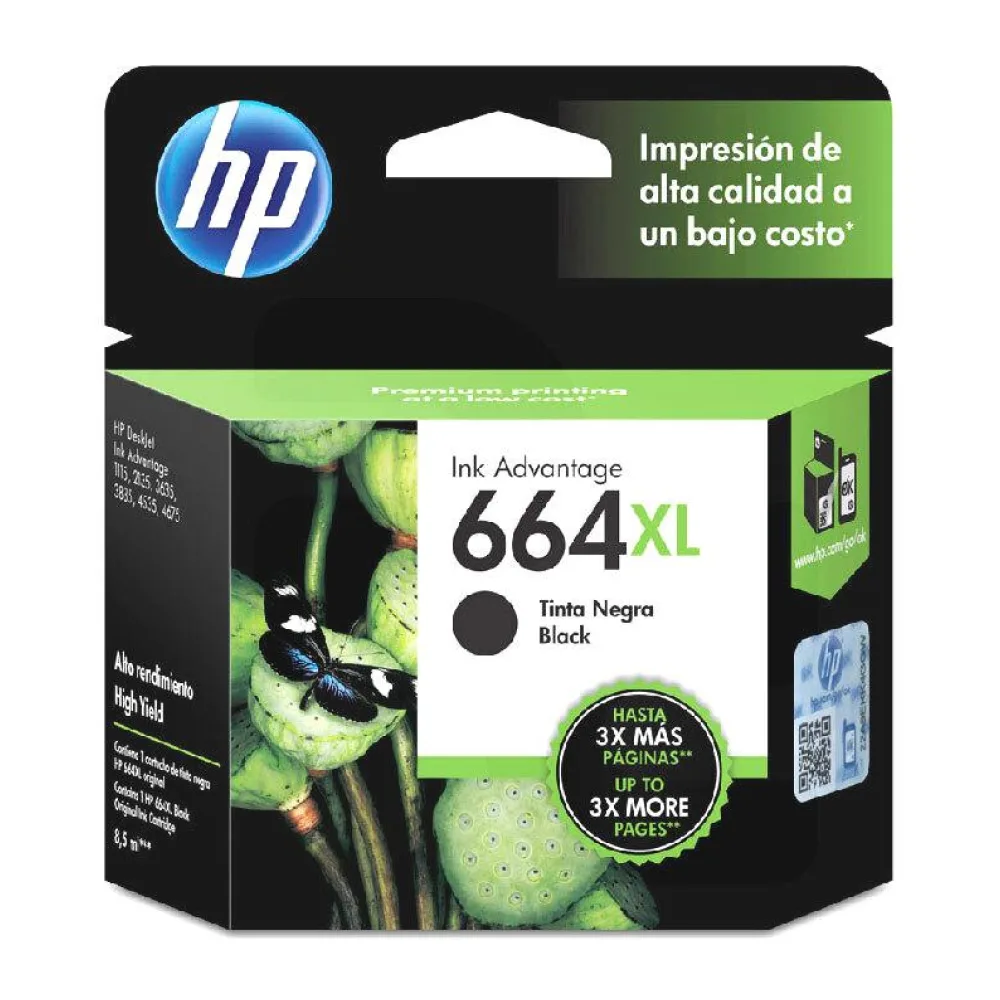 Cartucho de Tinta Original HP 664 Xl Negro