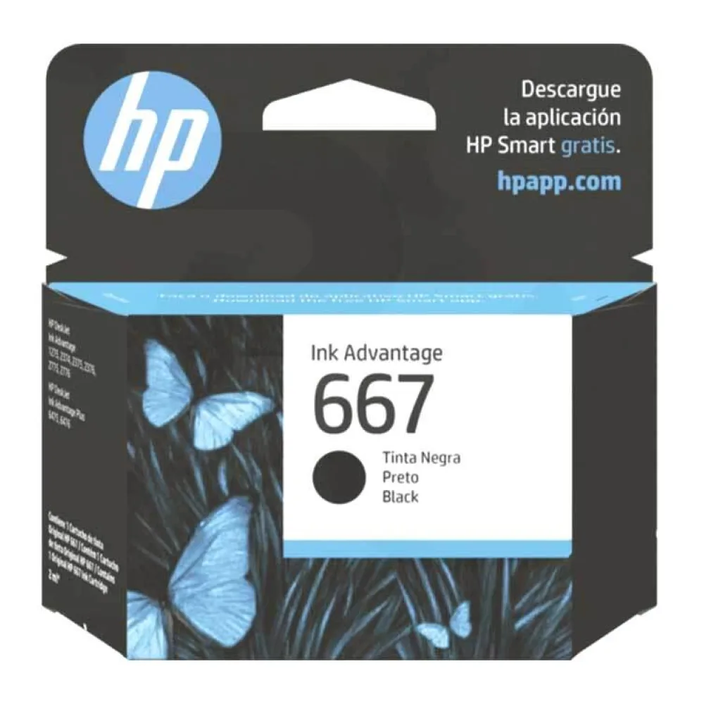 Cartucho de Tinta Original HP 667 Xl Negro