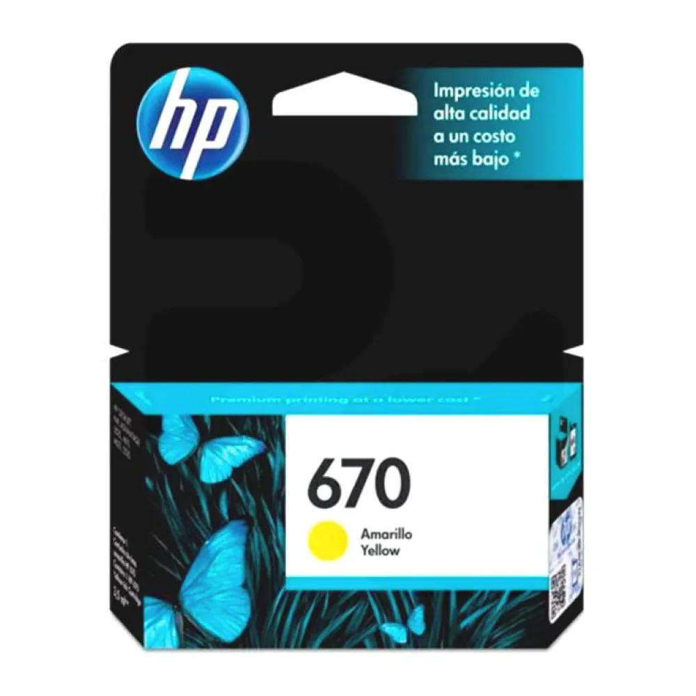 Cartucho de Tinta Original HP 670 Amarillo