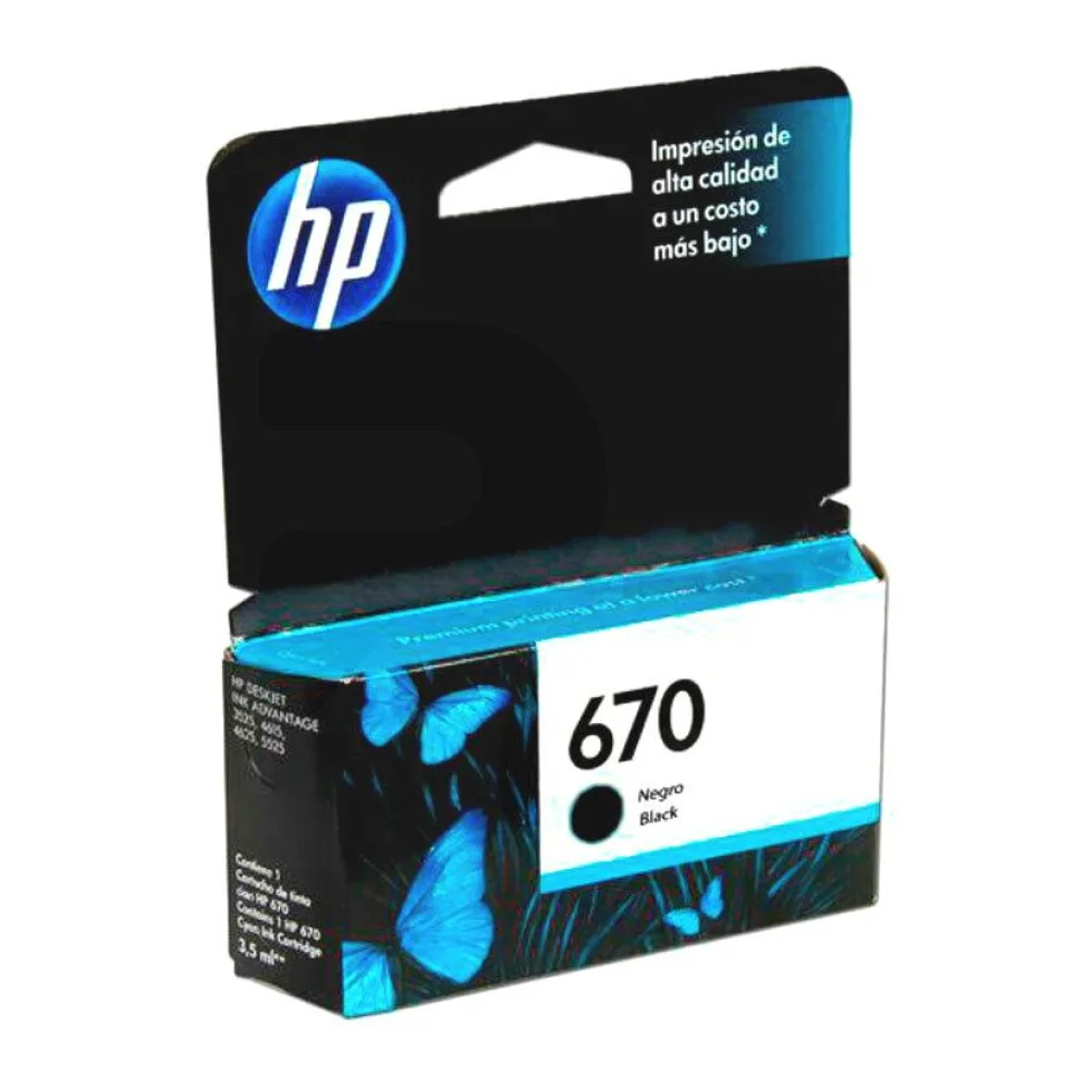 Cartucho de Tinta Original HP 670 Negro