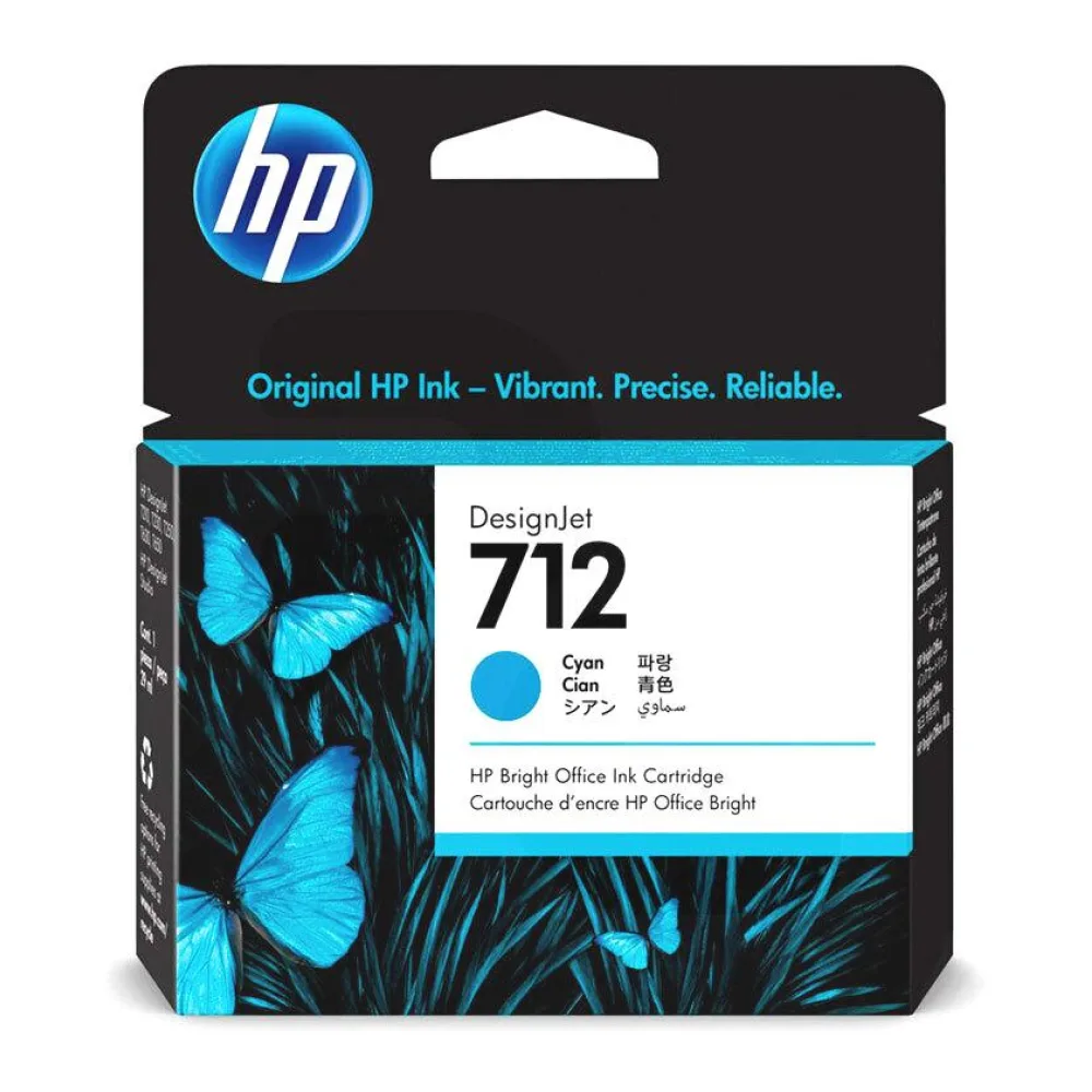 Cartucho de Tinta Original HP 712 Cyan / 29ML