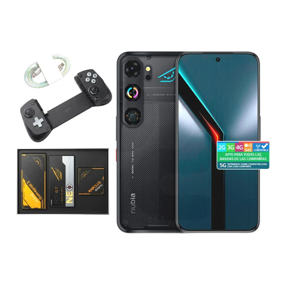 Celular Zte Neo 5GT 256GB/8GB 5G Negro Liberado + Bundle Gamepad + Cable