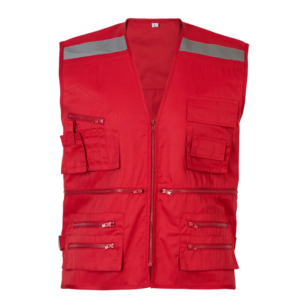 Chaleco Geologo Gabardina Rojo Atox