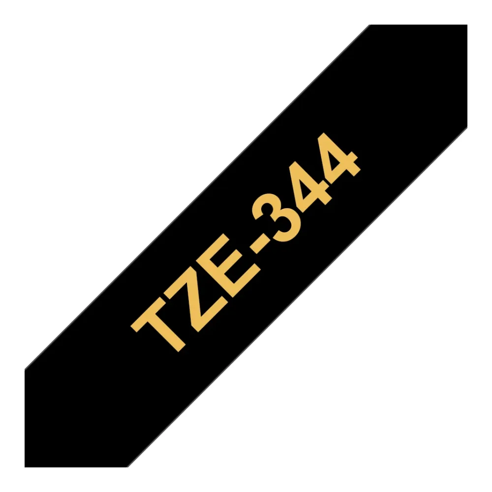 Cinta Brother TZE344 Dorado Sobre Negro 18MM X 8 Mts