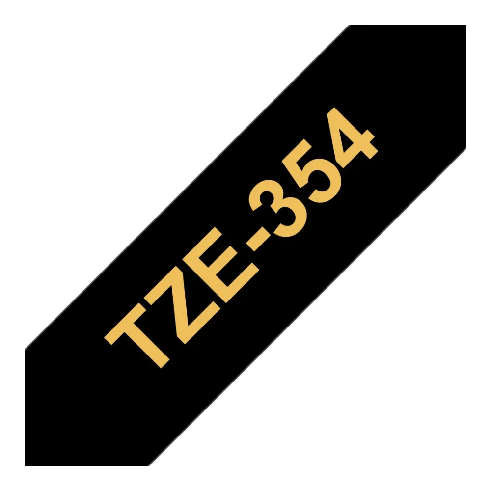 Cinta Brother TZE354 Dorado Sobre Negro 24MM X 8MTS