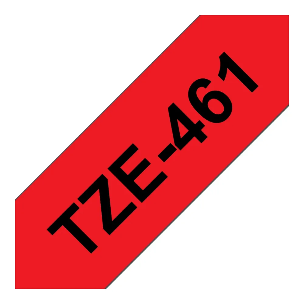Cinta Brother TZE461 Negro Sobre Rojo 36MM X 8 Mts