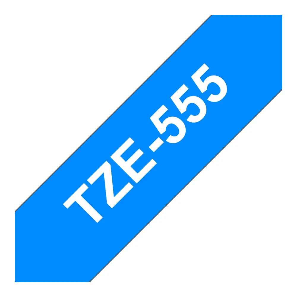 Cinta Brother TZE555 Texto Blanco Sobre Azul 24MMX8MTS