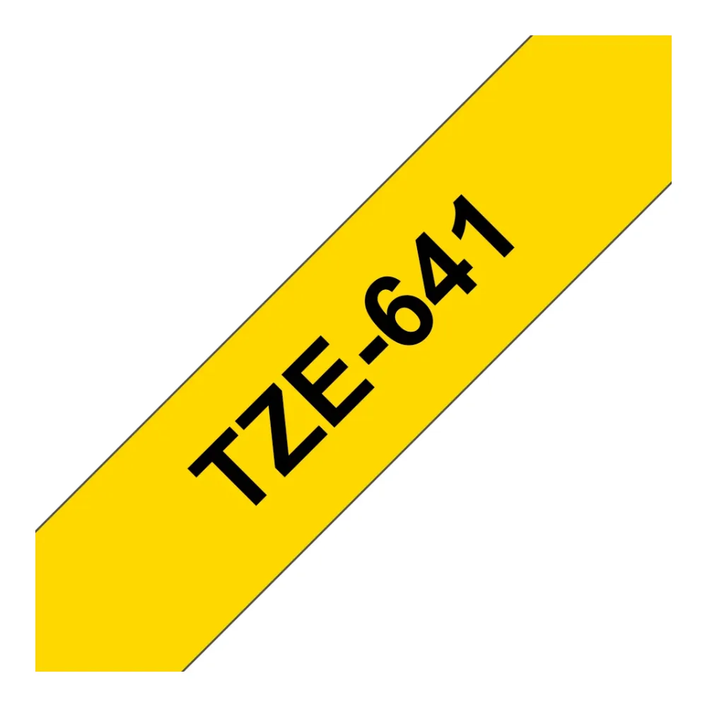 Cinta Brother TZE641 Negro Sobre Amarillo 18MM X 8MTS