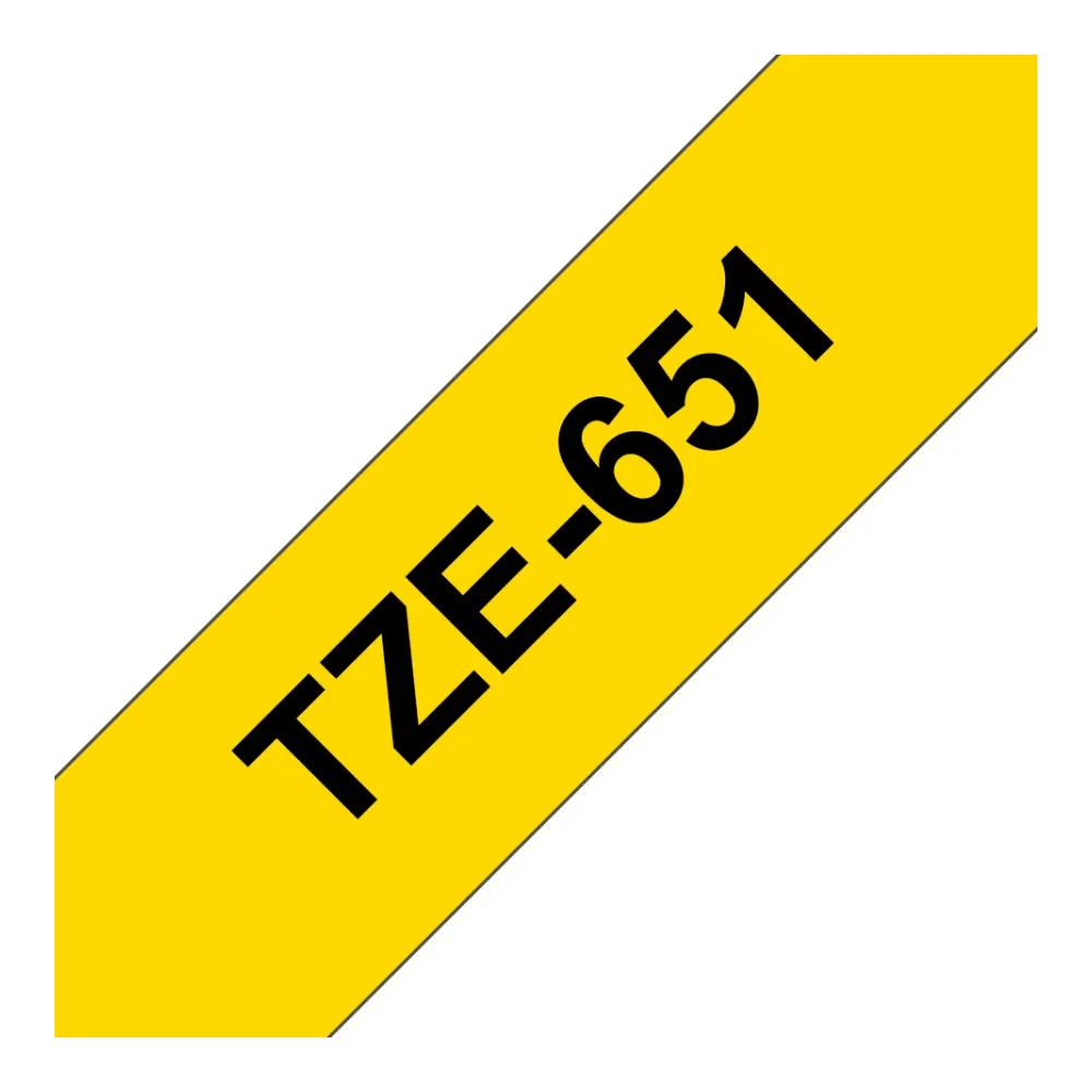 Cinta Brother TZE651 Negro Sobre Amarillo 24MM X 8 Mts