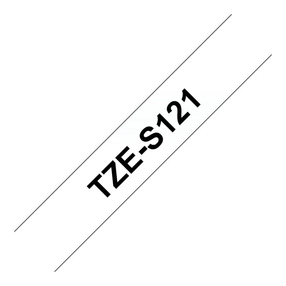 Cinta Brother TZES121 Negro Sobre Transparente 9MM X 8MTS