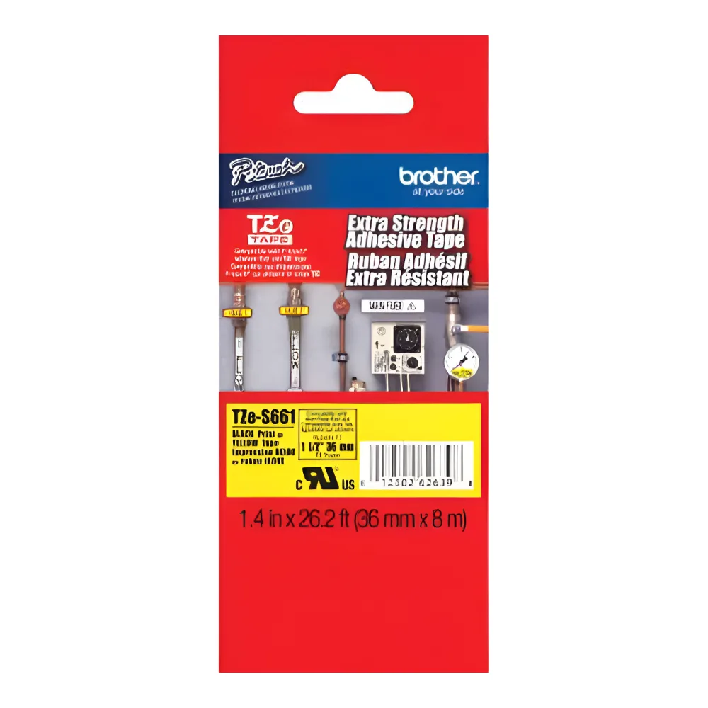 Cinta Brother TZES661 Negro Sobre Amarillo 36MM X 8MTS