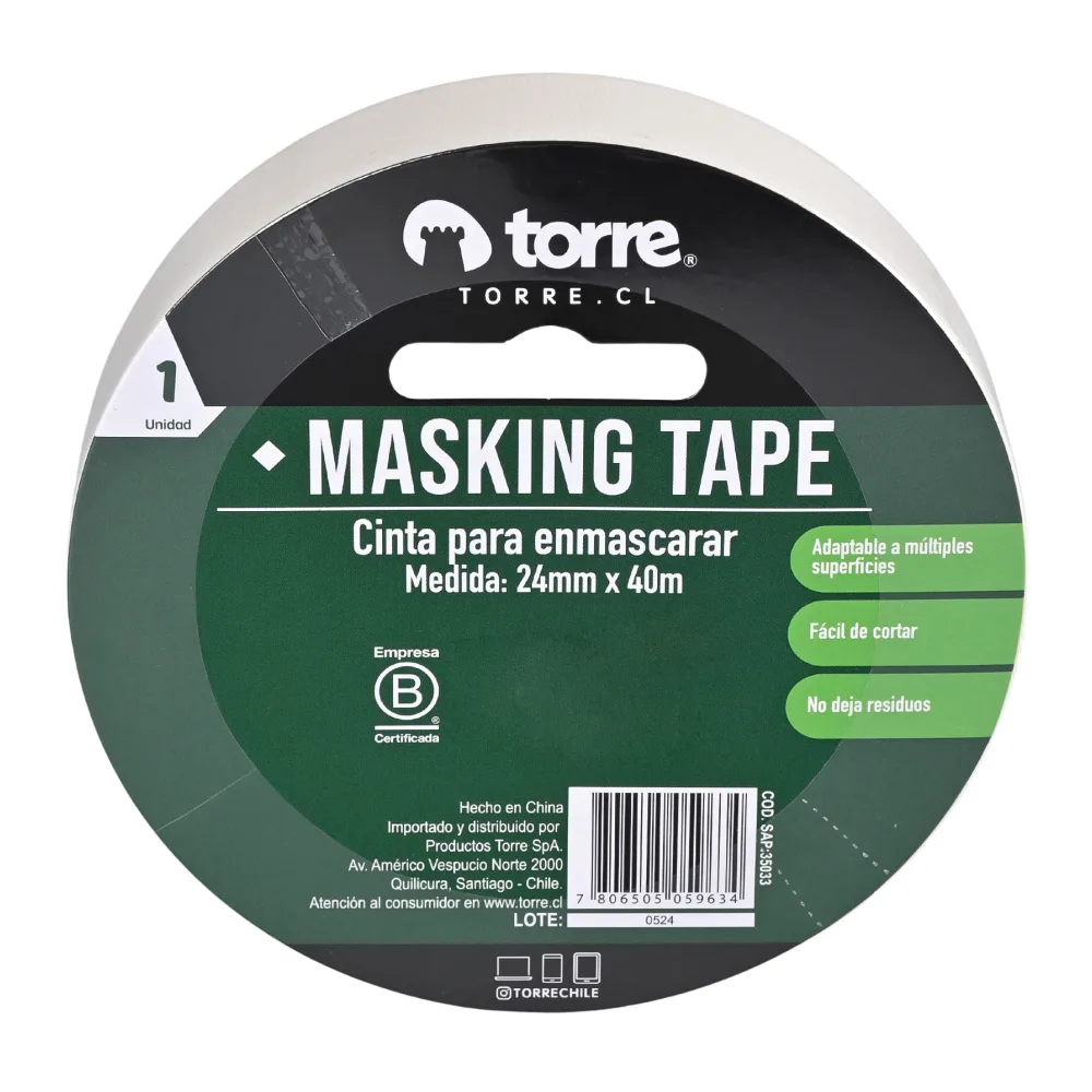 Cinta Masking Color Crema 24MM X 40MT