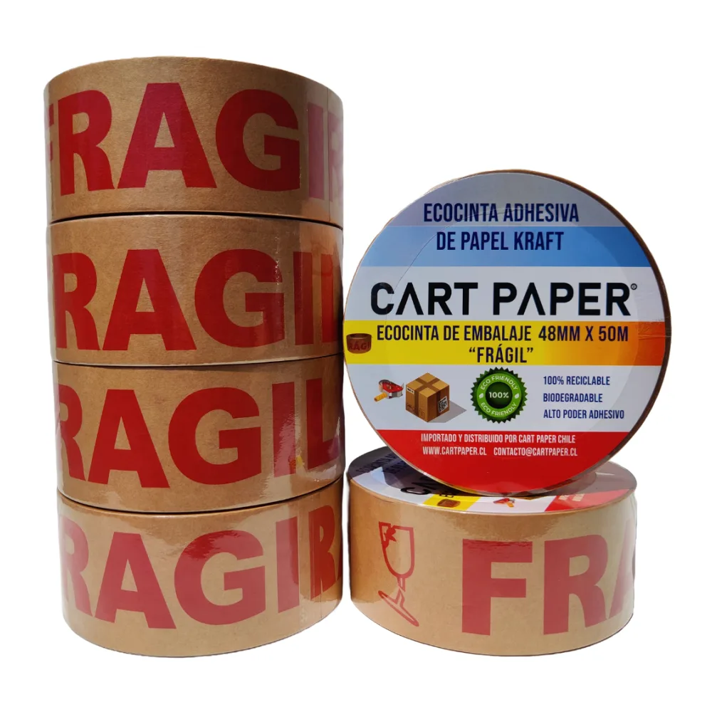 Cinta Papel Kraft Autoadhesiva Fragil 48MM X 50M