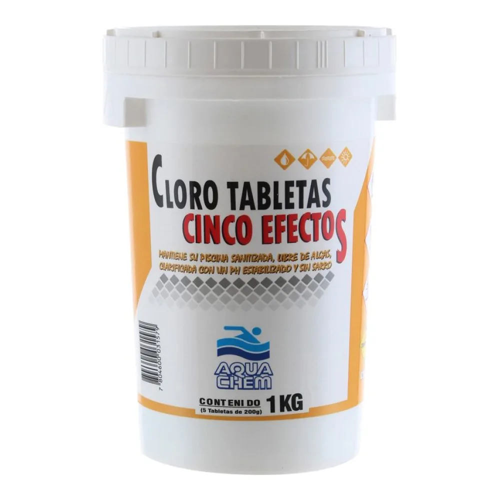 Cloro en Tableta 5 Efectos 1 Kg Aquachem
