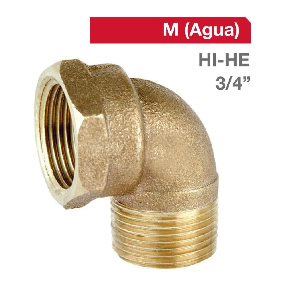 Codo Bronce Hi/he 3/4" 1U Stretto
