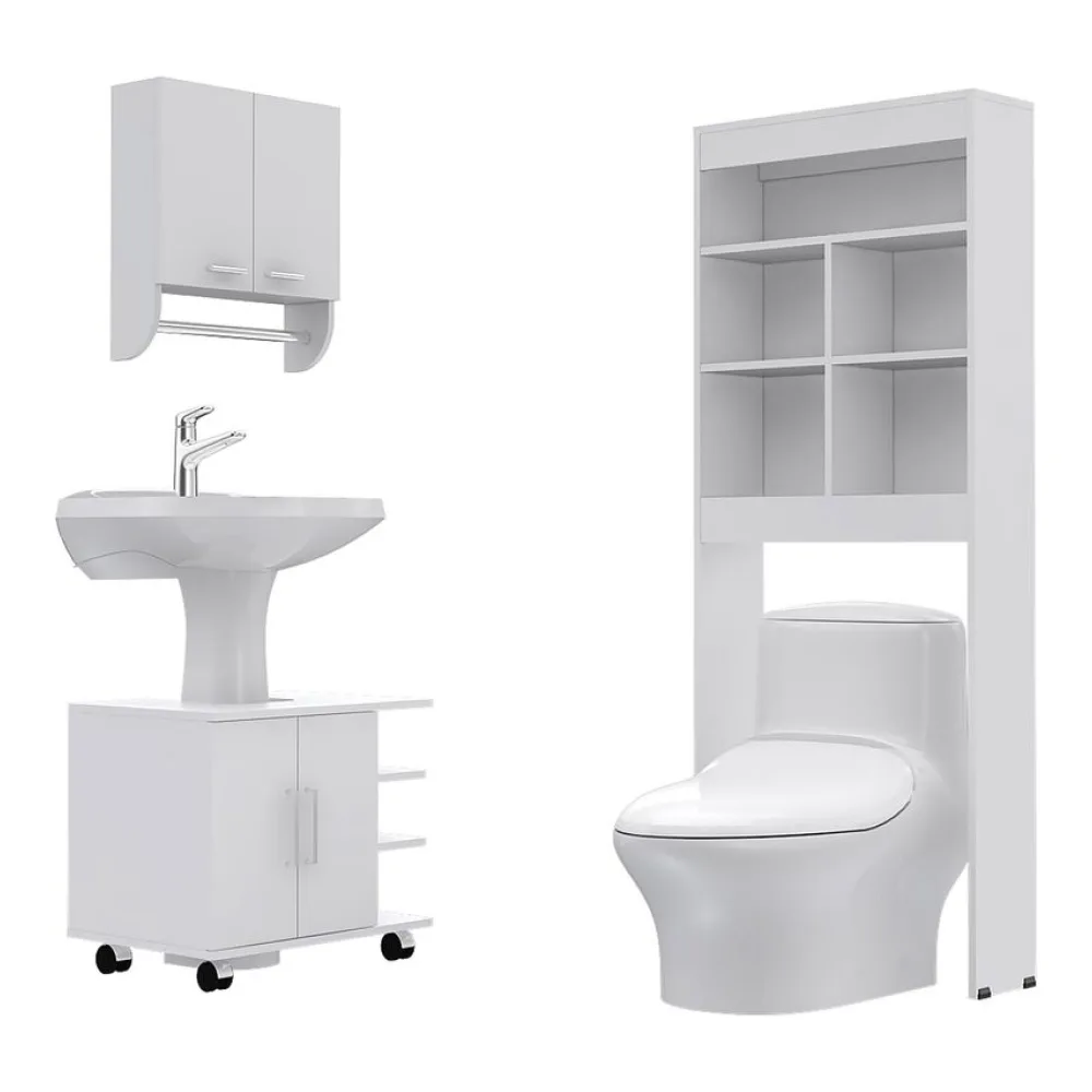Combo Botiquín 28/MUEBLE Bajo Lavamanos 55/ESTANTE 20 Rta Design