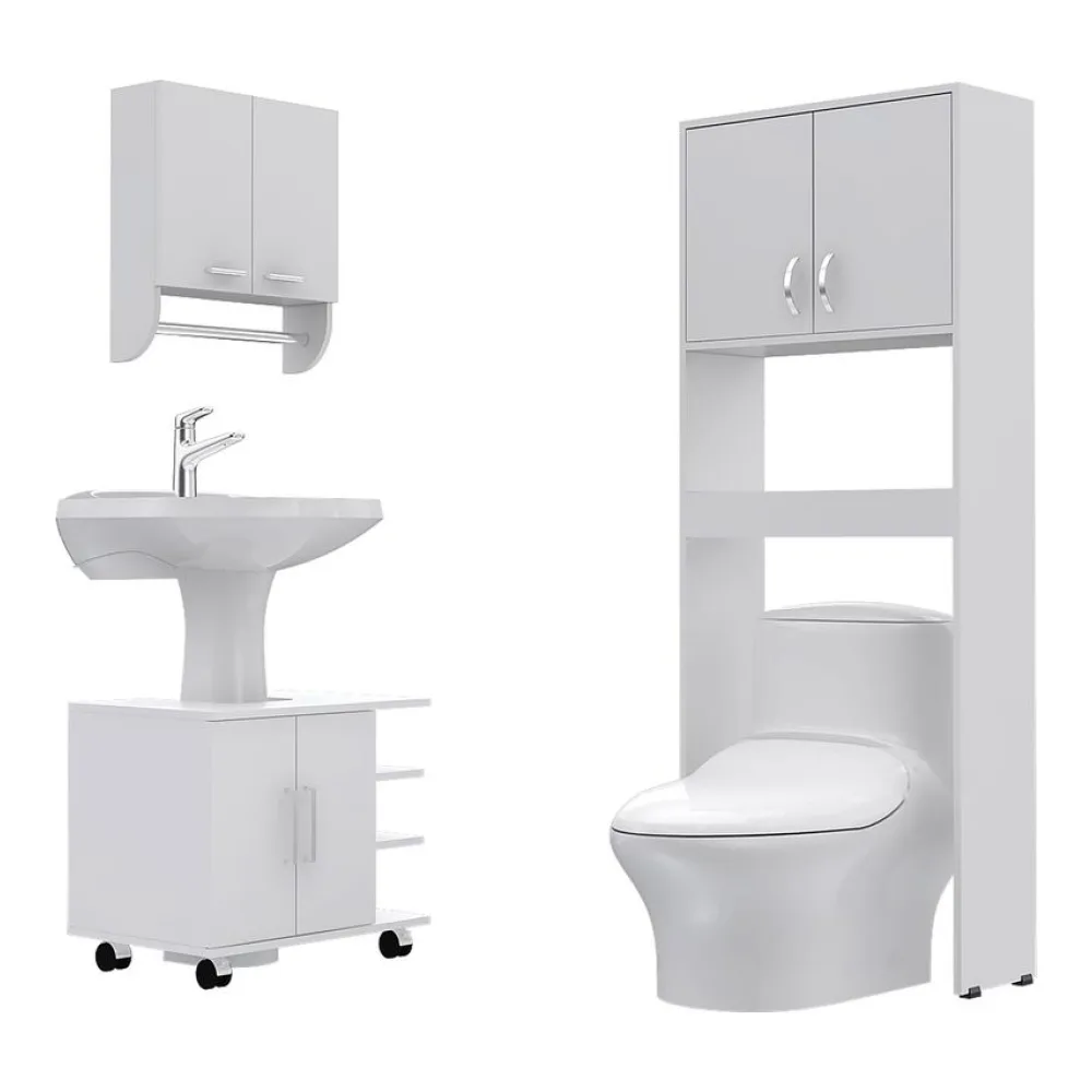 Combo Botiquín 28/MUEBLE Bajo Lavamanos 55/ESTANTE 63 Rta Design