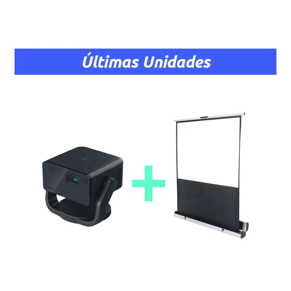 Combo Proyector Ev Mini EF-22B + Telón Portatil Pie 119X90 Nobo Epson