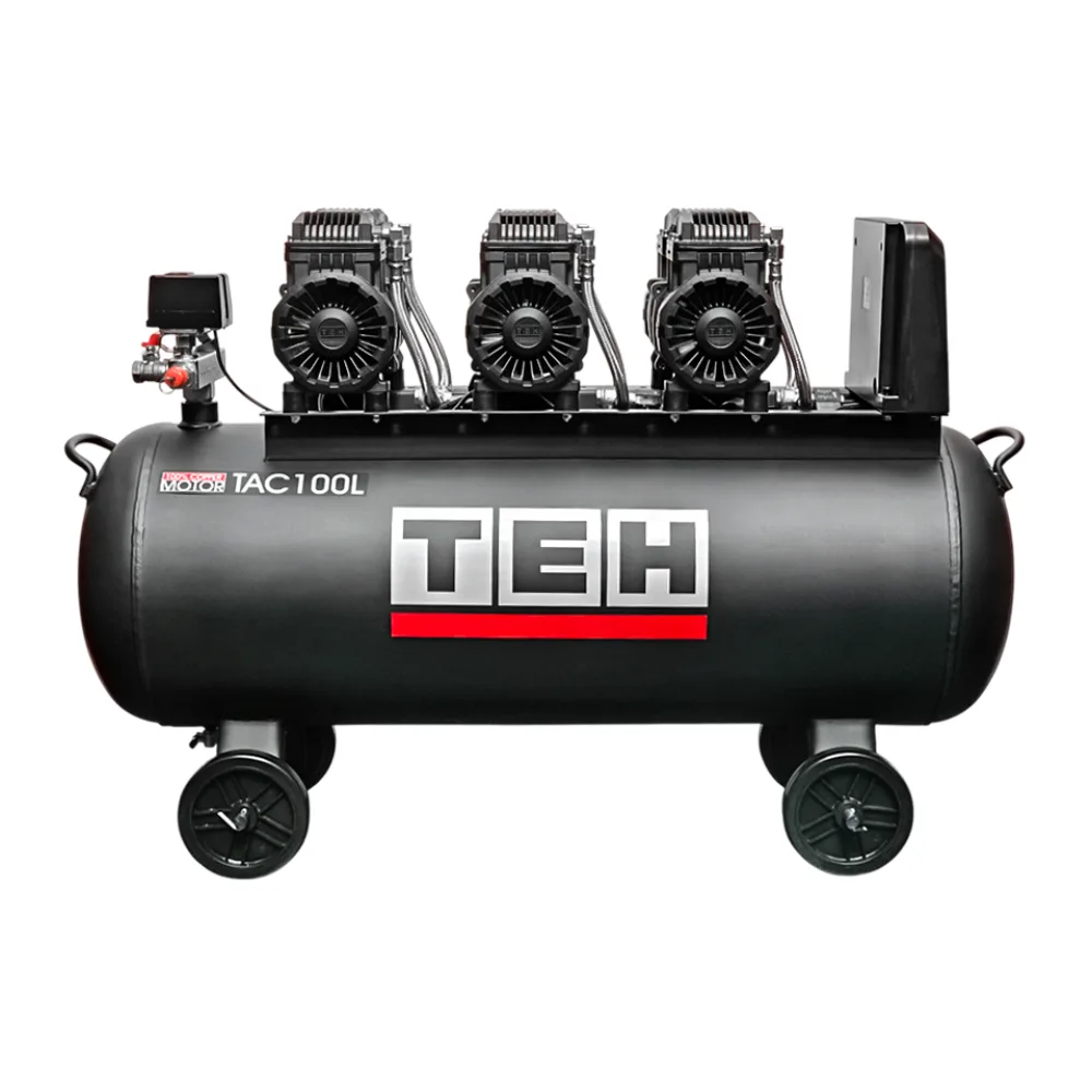 Compresor de Aire 100 Litros Libre de Aceite 6 HP Tehtools