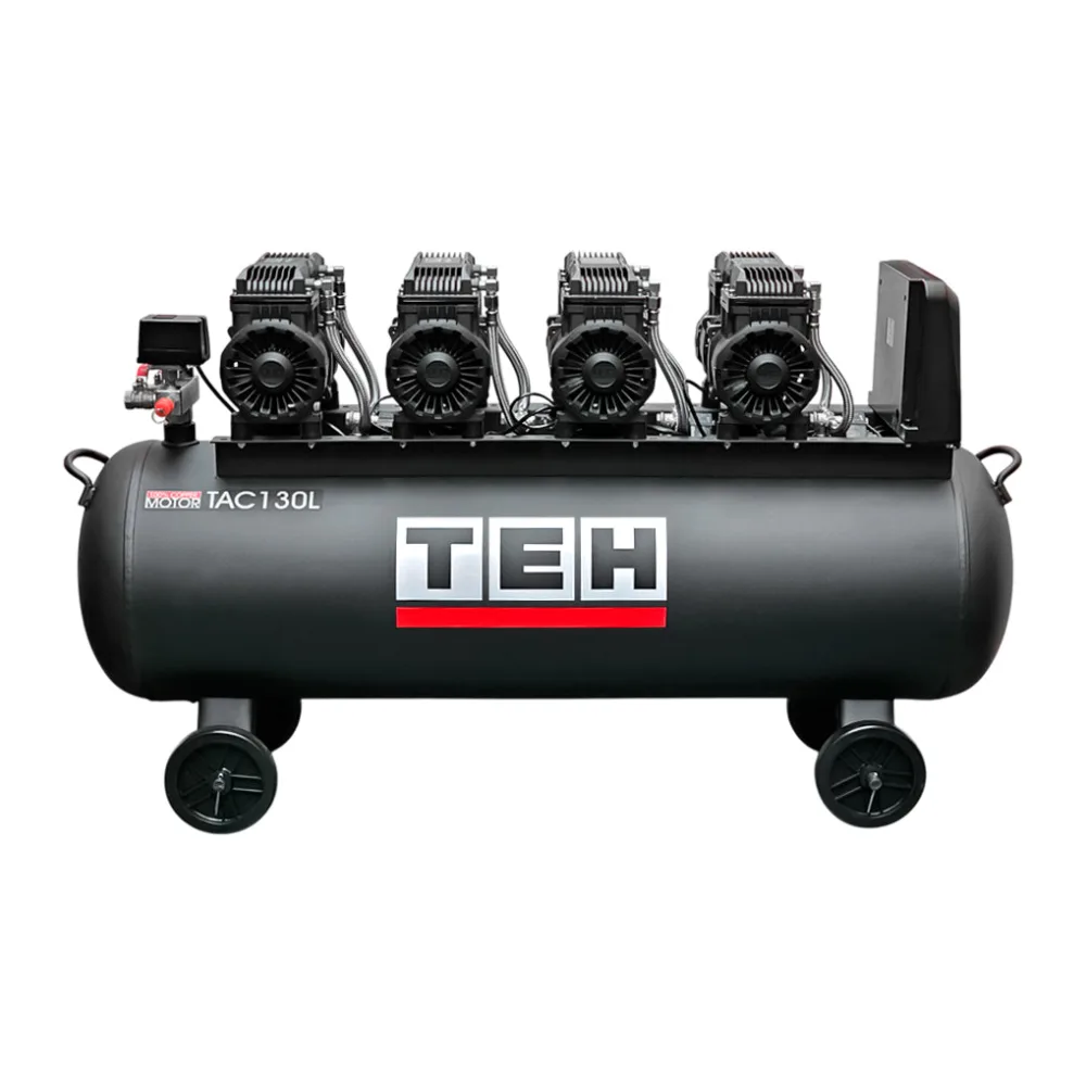 Compresor de Aire 130 Litros Libre de Aceite 8HP Tehtools