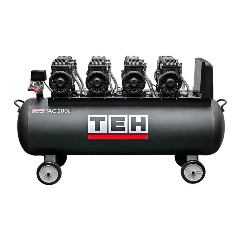 Compresor de Aire 200 Litros Libre de Aceite 8HP Tehtools