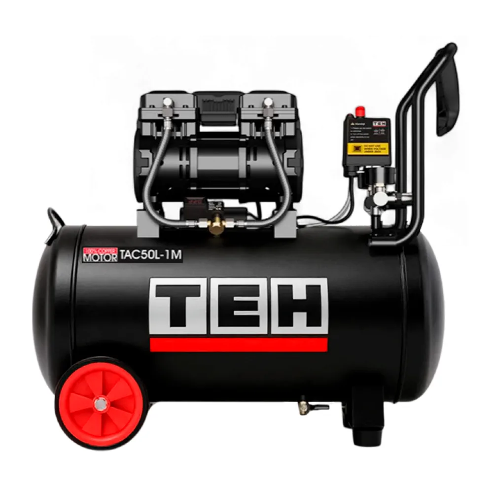 Compresor de Aire 50 Litros Libre de Aceite 2HP Tehtools