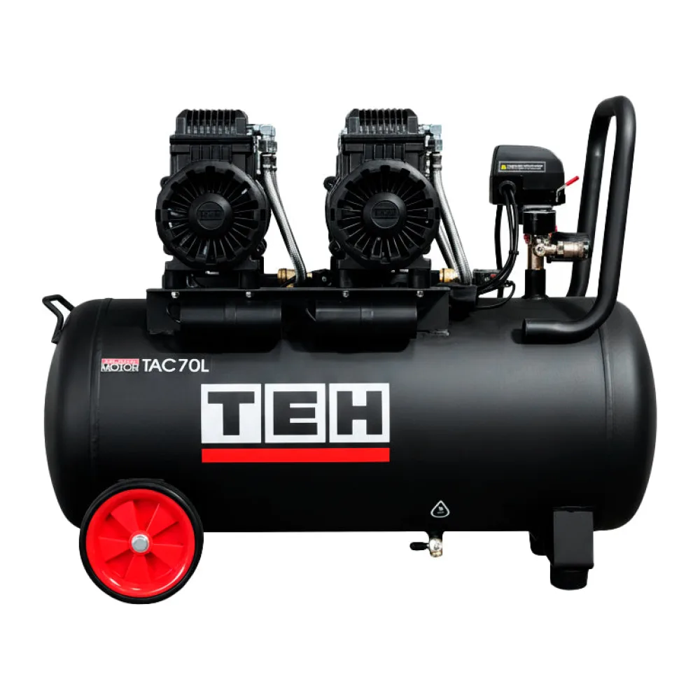 Compresor de Aire 70 Litros Libre de Aceite 4 Hp Tehtools