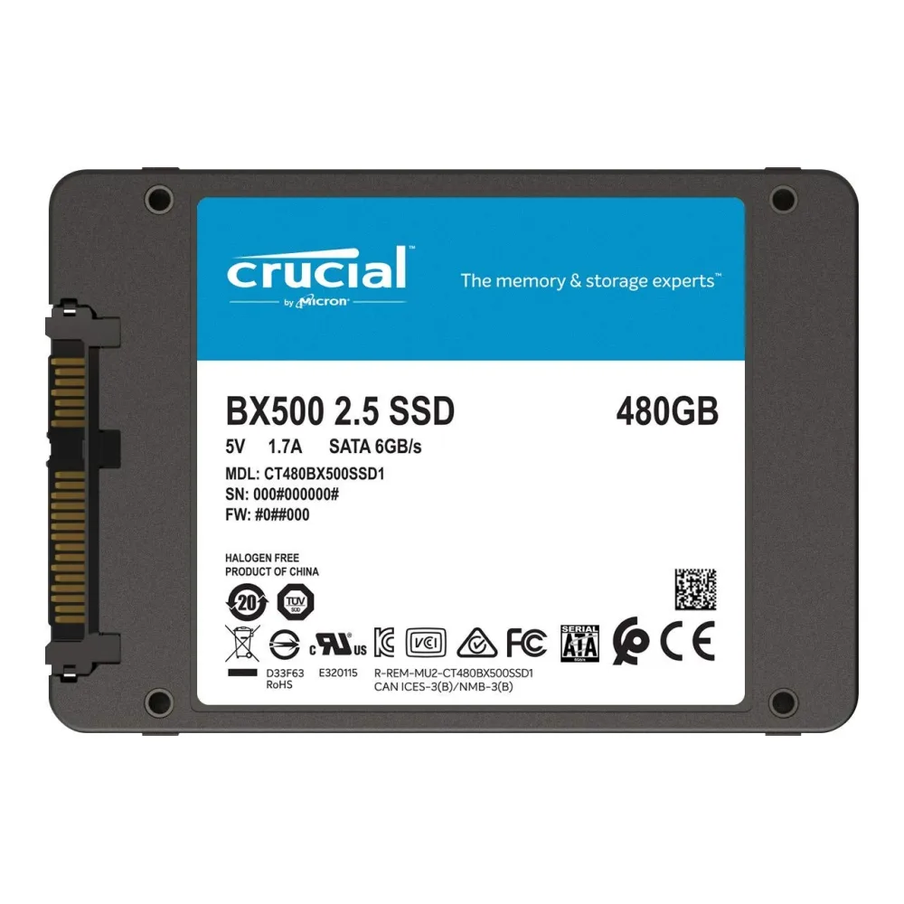 Crucial Disco Ssd 480GB BX500 3D Sata CT480BX500SSD1