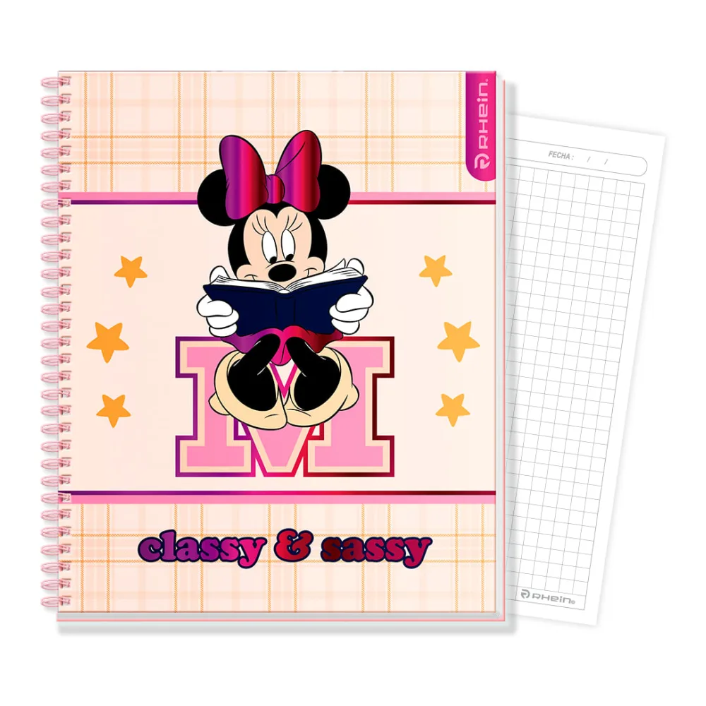 Cuaderno Universitario Minnie Playful 100 Hojas 7 Mm Dño 3 Rhein