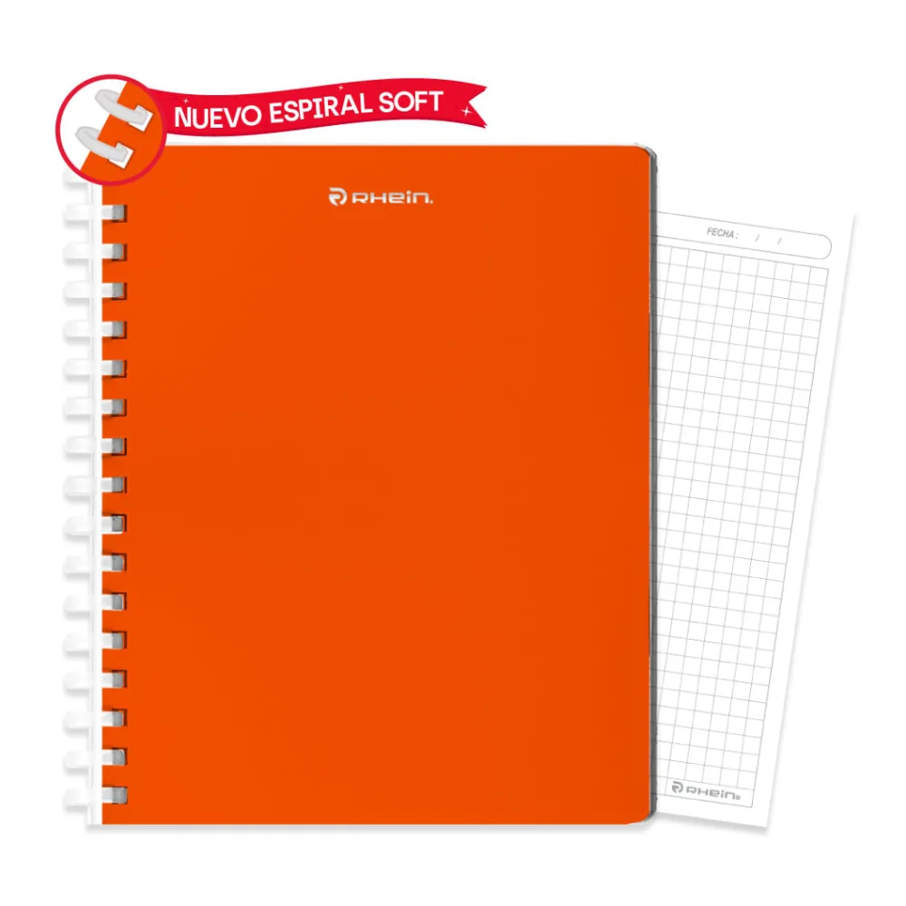 Cuaderno Universitario Premium Pp 100 Hojas 7 Mm Naranjo Rhein