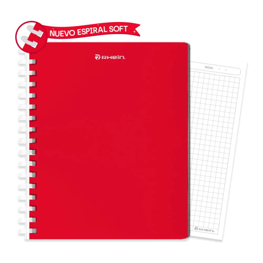 Cuaderno Universitario Premium Pp 100 Hojas 7 Mm Rojo Rhein