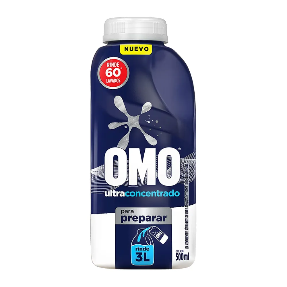 Detergente Omo Ultra Power para Diluir 500 Ml – Rinde 3 Litros