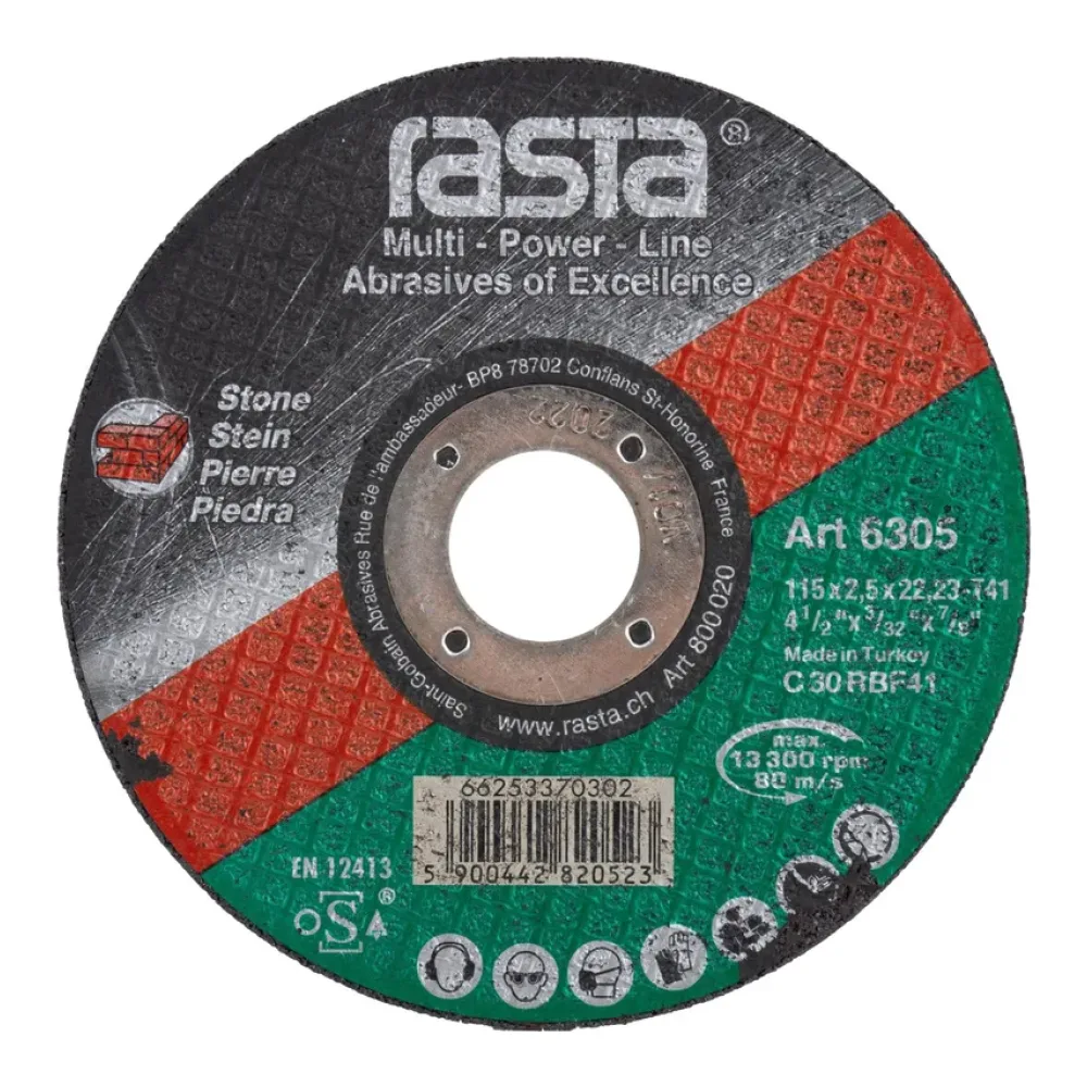 Disco de Corte Piedra 4,5" Óxido de Aluminio Rasta