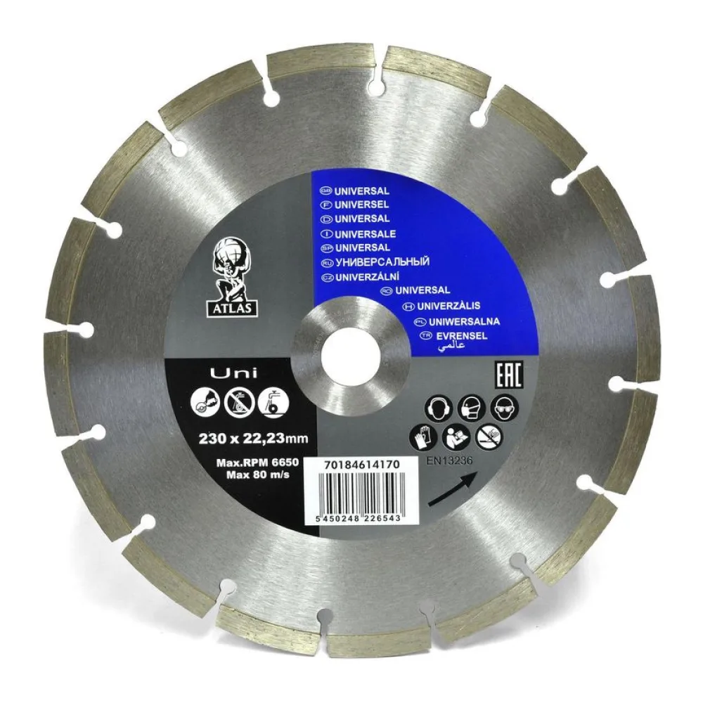 Disco Diamantado 9" Seco - Humedo Atlas