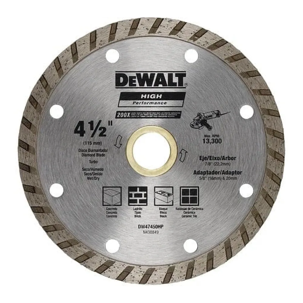 Disco Diamantado Ranurado 4 1/2" Dewalt DW47450HP