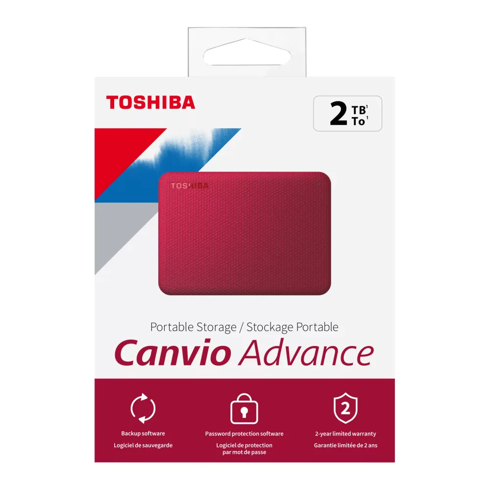 Disco Duro Externo Toshiba Canvio Advance 2TB – Rojo