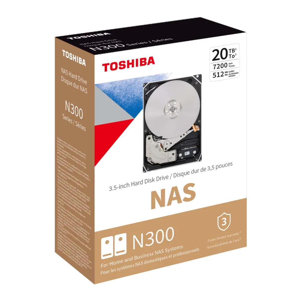 Disco Duro Toshiba N300 para Nas 20TB HDWG62AXZSTA