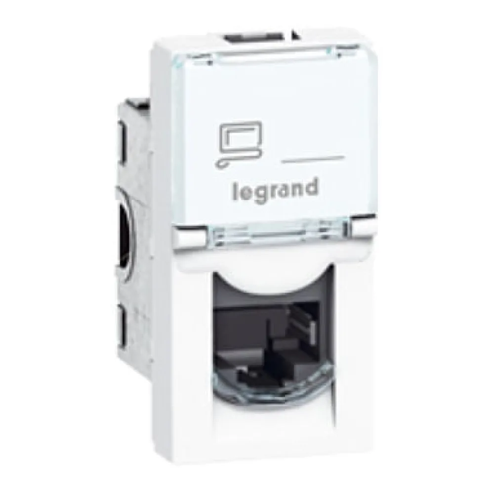 Enchufe Hembra Rj 45 Sistema Mosaic Cat. 6A Stp 1 Modulo Antimicrobiana. 7658204 Legrand