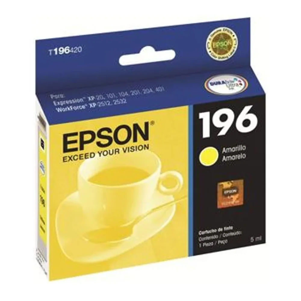 Epson Tinta 196 Amarilla T196420-AL Iva Incluido