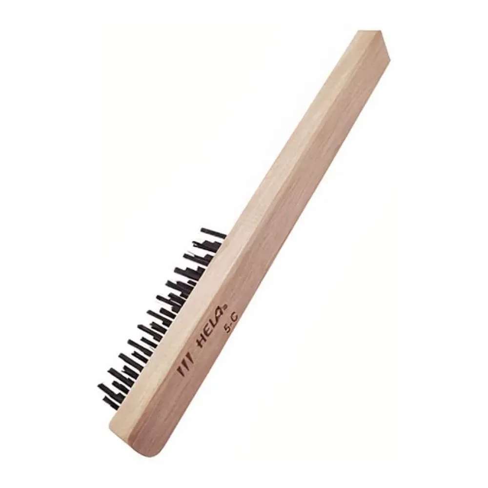 Escobilla de Alambres Acero Recto Mango Madera 5-C Hela