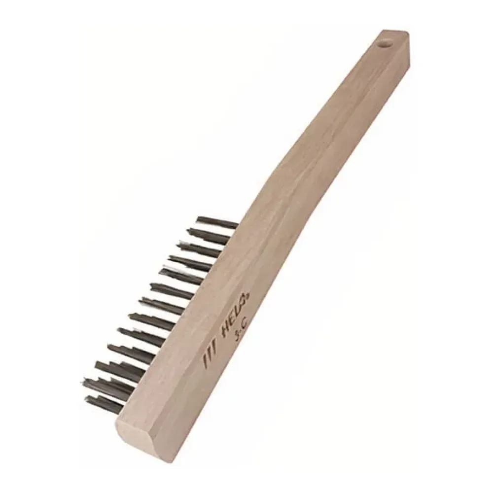 Escobilla de Alambres Acero Recto Mango Madera Hela