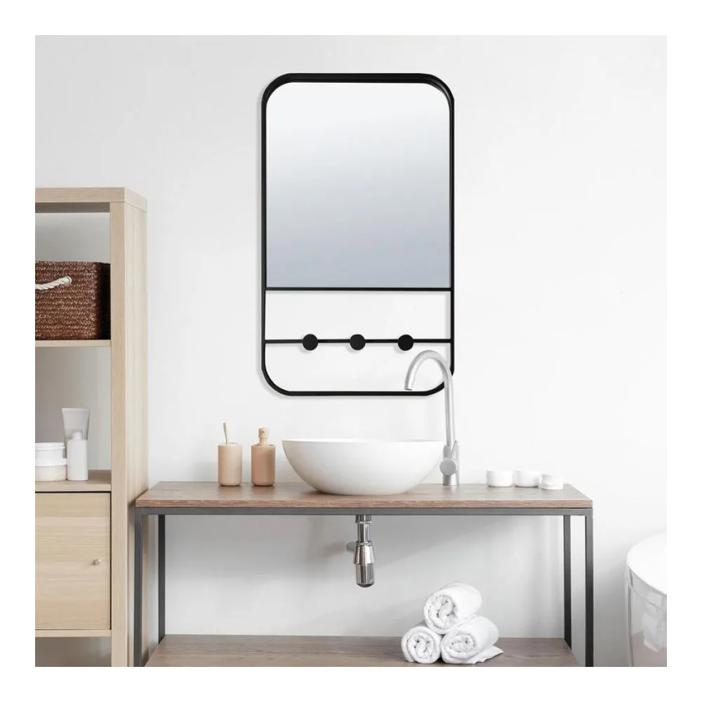 Espejo Rectangular 50X80 Cm con Perchero Homy
