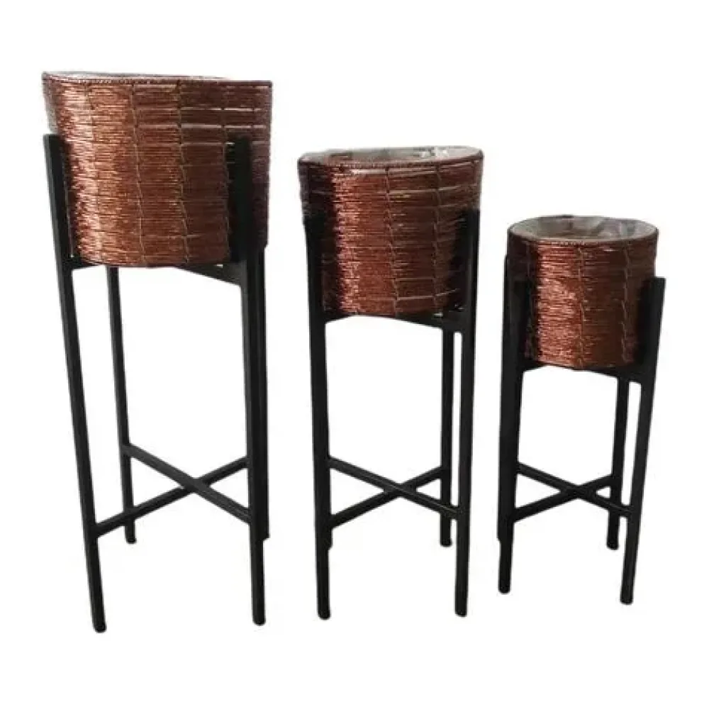 Estante para Macetero 3PZ 34X34X77 Cms Rose Gold Concepts
