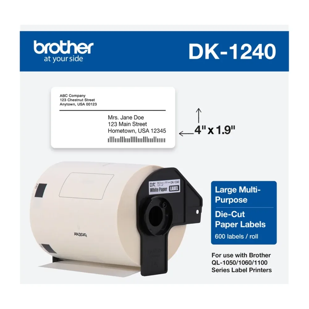 Etiquetas Brother DK1240 102X51MM 600 Unidades Originales