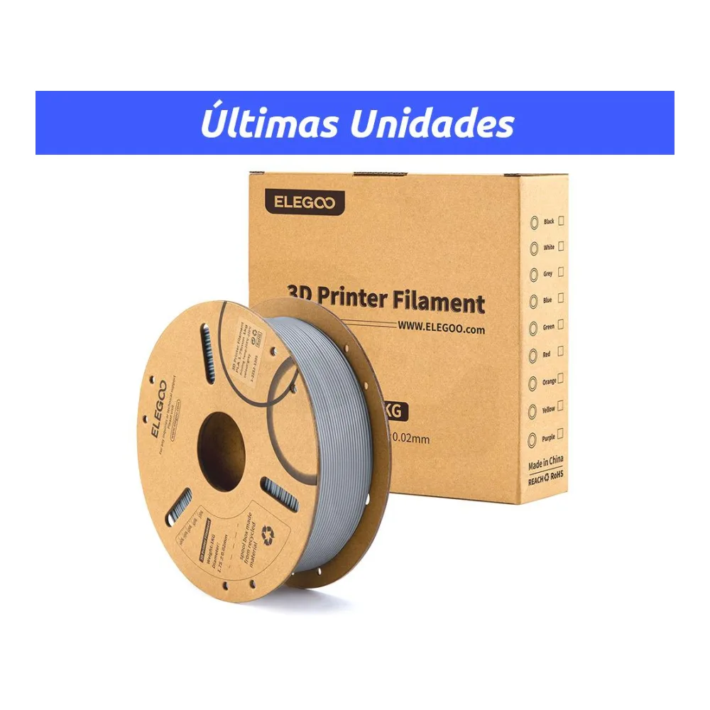 Filamento Pla Gris para Impresión 3D 1KG Elegoo