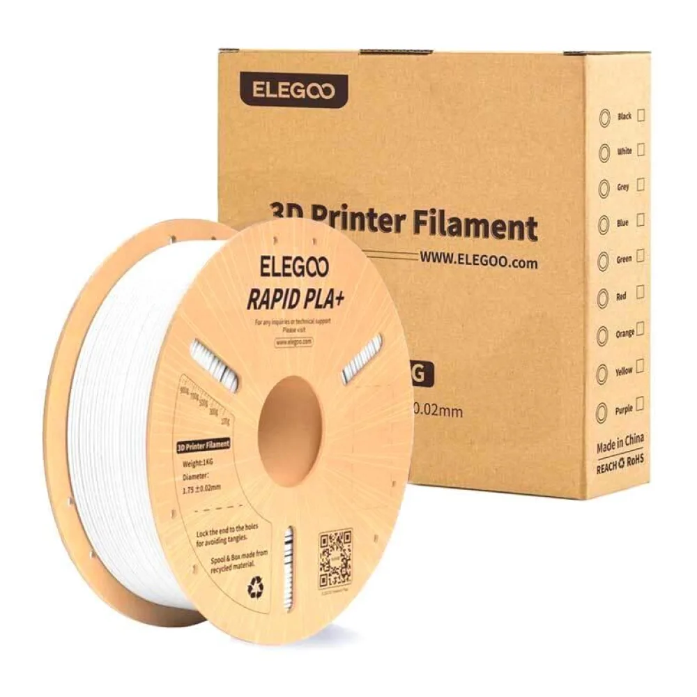 Filamento Pla+ Rapid Blanco para Impresión 3D 1KG Elegoo